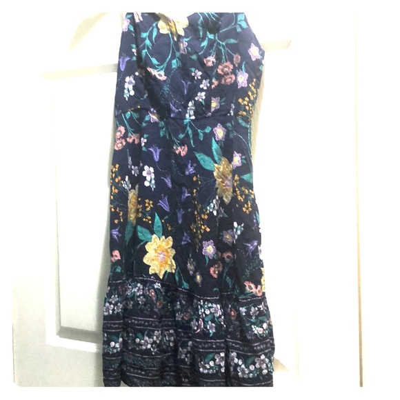 Navy dress with colorful flower patterns - Picture 1 of 5